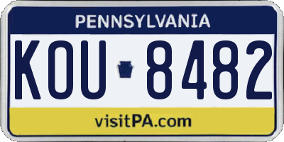 PA license plate KOU8482
