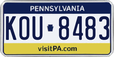 PA license plate KOU8483