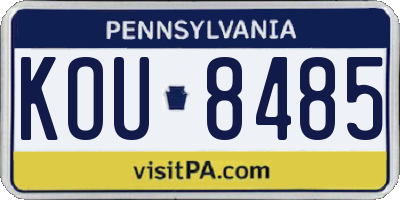 PA license plate KOU8485
