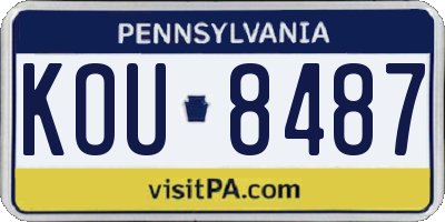 PA license plate KOU8487