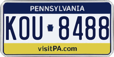 PA license plate KOU8488