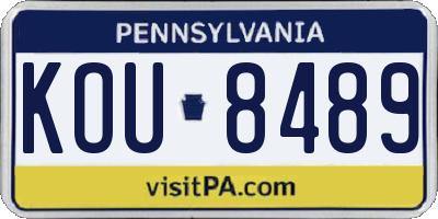 PA license plate KOU8489