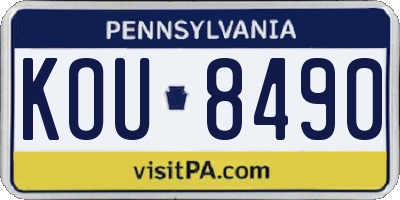 PA license plate KOU8490