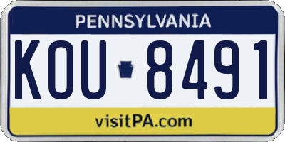 PA license plate KOU8491