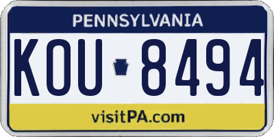 PA license plate KOU8494