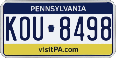 PA license plate KOU8498