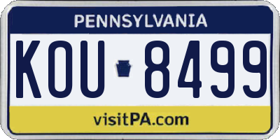 PA license plate KOU8499
