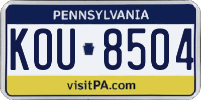 PA license plate KOU8504