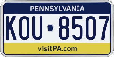 PA license plate KOU8507