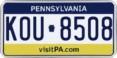 PA license plate KOU8508