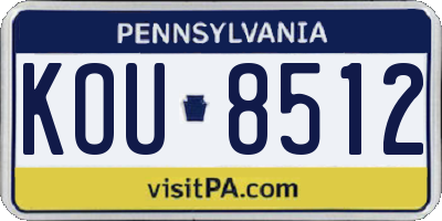 PA license plate KOU8512