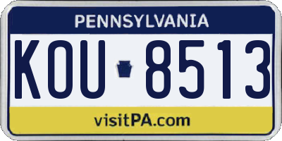 PA license plate KOU8513