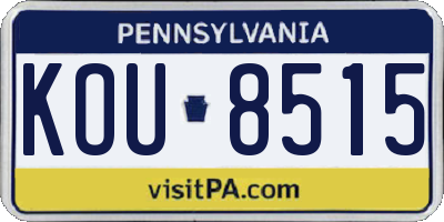 PA license plate KOU8515