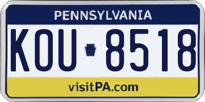 PA license plate KOU8518