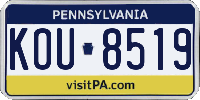 PA license plate KOU8519
