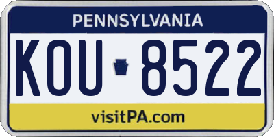 PA license plate KOU8522