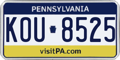 PA license plate KOU8525
