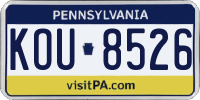 PA license plate KOU8526