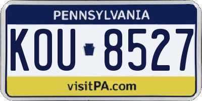 PA license plate KOU8527