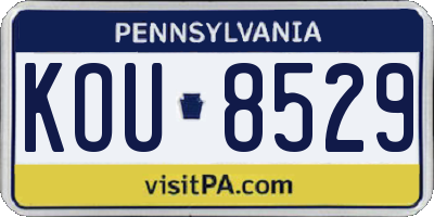PA license plate KOU8529