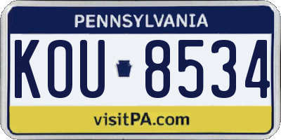 PA license plate KOU8534