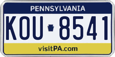 PA license plate KOU8541