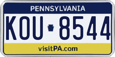 PA license plate KOU8544