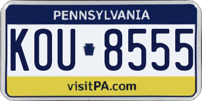 PA license plate KOU8555
