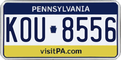 PA license plate KOU8556