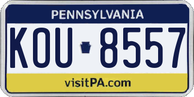 PA license plate KOU8557