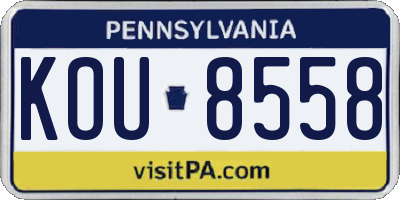 PA license plate KOU8558
