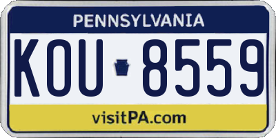 PA license plate KOU8559