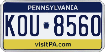 PA license plate KOU8560