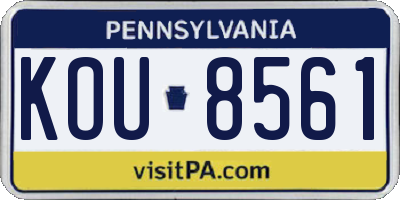PA license plate KOU8561