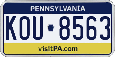 PA license plate KOU8563