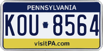 PA license plate KOU8564