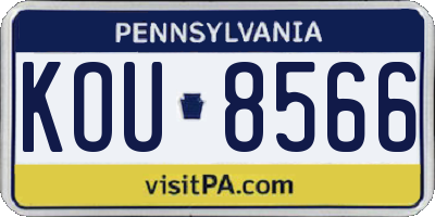 PA license plate KOU8566
