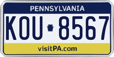 PA license plate KOU8567