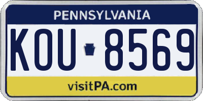 PA license plate KOU8569