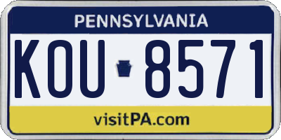 PA license plate KOU8571