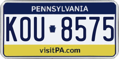 PA license plate KOU8575