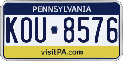 PA license plate KOU8576