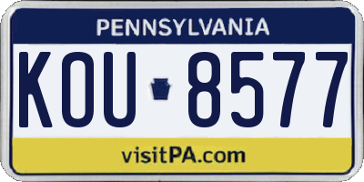 PA license plate KOU8577