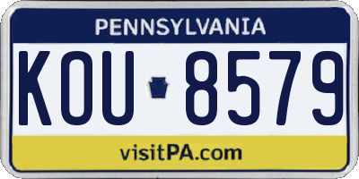 PA license plate KOU8579