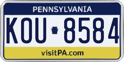 PA license plate KOU8584