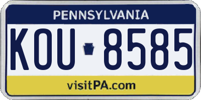 PA license plate KOU8585