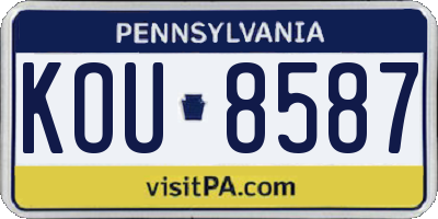PA license plate KOU8587