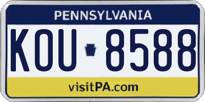 PA license plate KOU8588