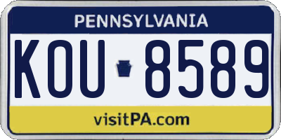 PA license plate KOU8589