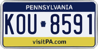 PA license plate KOU8591